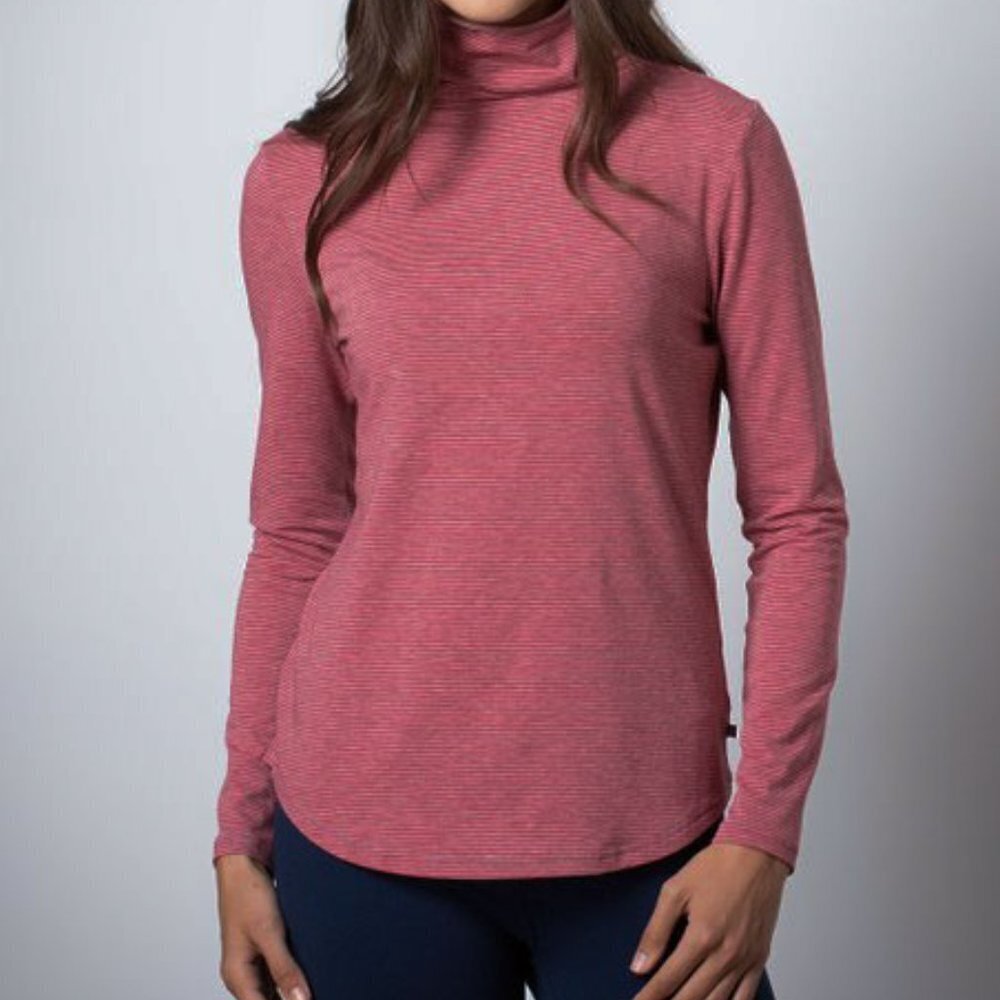 Toad & Co Swifty Micro Striped Long Sleeve Turtleneck